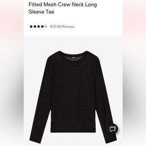 Express Black Fitted Mesh Long Sleeve Top